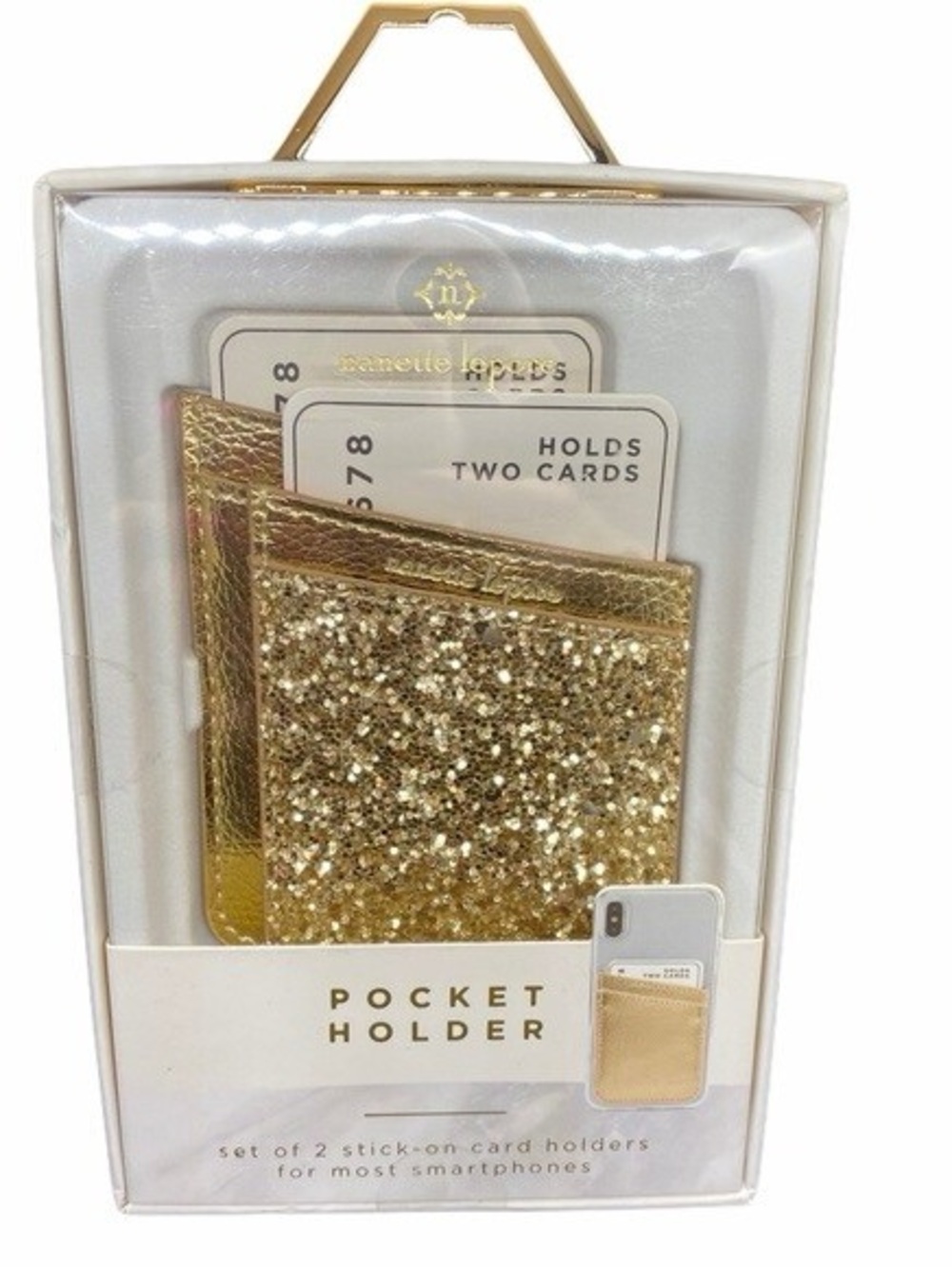 Nanette Lepore Rose Gold Stick-On Phone Pocket - Set of 2